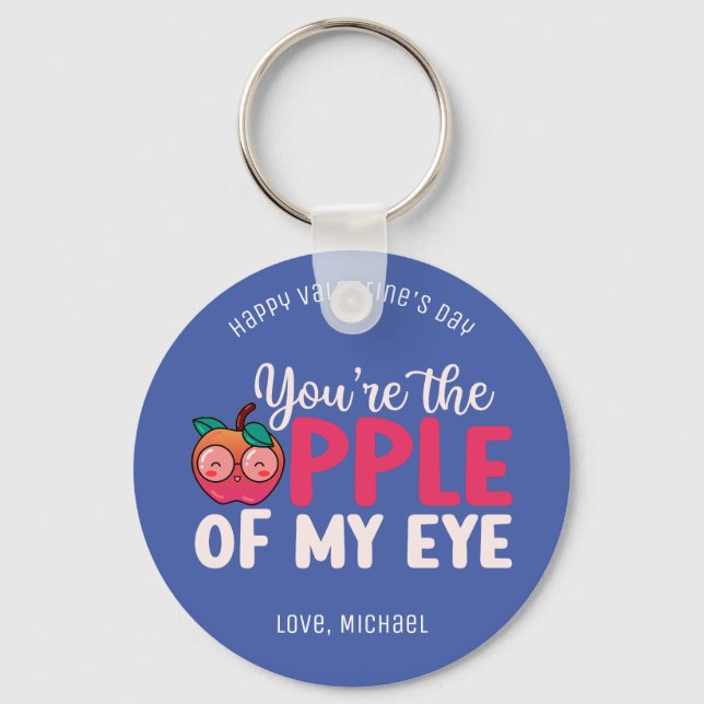 Apfel Mein Augen Funny Pun Niedlich Kids Valentins Schlüsselanhänger (Vorderseite)