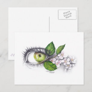 Apfel meiner Augen Surreal zeichnend Kunst Postkarte