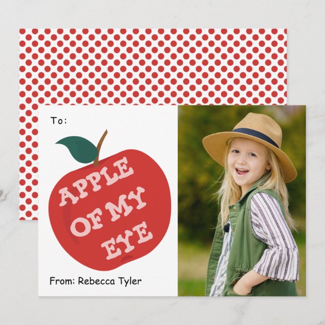 Apfel meines Augenklassenzimmer Foto Valentinstag  Feiertagskarte (Vorne/Hinten)