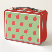Äpfel Metal Lunchbox (Sage Green & Red)