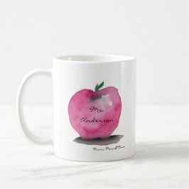Apfel mit dem Namen des Lehrers, von Schüler, Brau Kaffeetasse