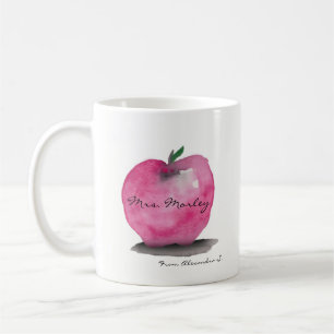 Apfel mit dem Namen des Lehrers, von Schüler, Brau Kaffeetasse