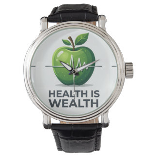 Apfel mit Herzschlag-Puls und Gesundheit ist Reich Armbanduhr