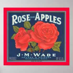 Äpfel mit Rose Poster