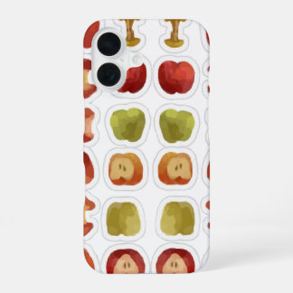 Äpfel Muster angebissener Apfel verfault iPhone 16 Hülle