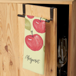 Apfel-Muster-Wasserfarbe Handbemalt Geschirrtuch