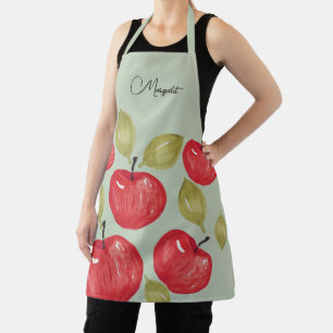 Apfel Muster Wasserfarbe Handgemaltes Papier Küste Schürze