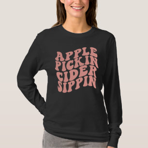 Apfel Pflückender Cider Trinkender Apfelernte Crew T-Shirt