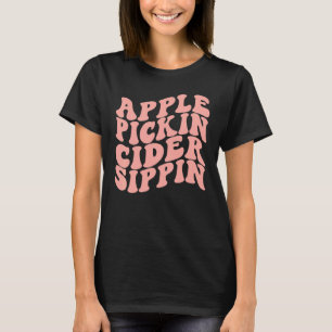 Apfel Pflückender Cider Trinkender Apfelernte Crew T-Shirt