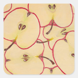 Apfel  quadratischer aufkleber