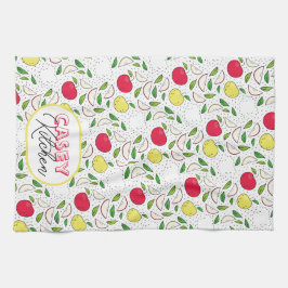 Apfel Rot Gelb Grün Obst Grafik Kunst Modern Geschirrtuch