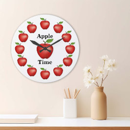 Apfel, rot köstlich große wanduhr
