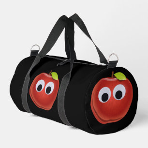 Apfel, rote Früchte mit google Augen - Personalisi Duffle Bag