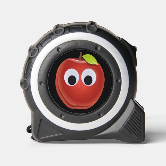 Apfel, rote Früchte mit google Augen - Personalisi Maßband (Vorderseite)