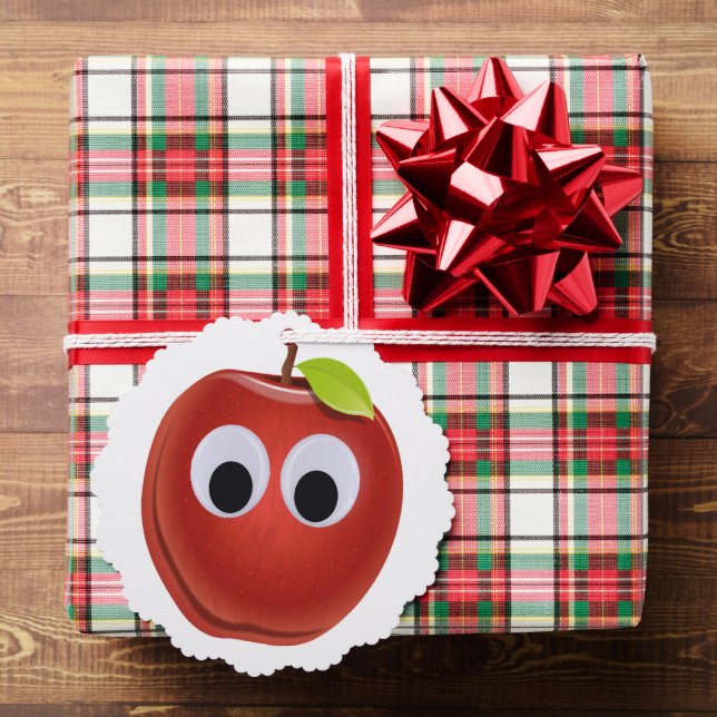 Apfel, rote Früchte mit google Augen - Personalisi Ornament Karte (Insitu (Geschenk))