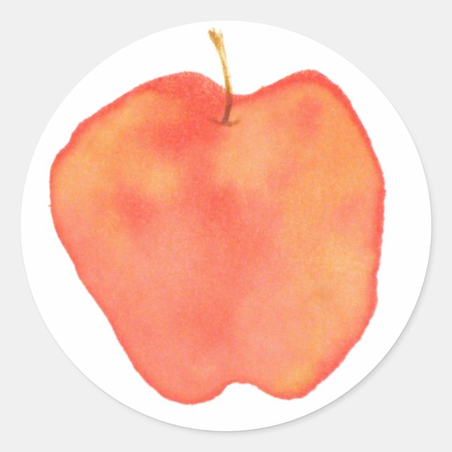 Apfel Runder Aufkleber (Vorderseite)