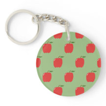 Äpfel Schlüsselanhänger (Sage Green & Red)