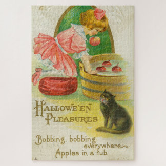 Äpfel schnappen Vintage-Halloween-Karte, 1911
