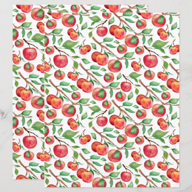 Äpfel Scrapbook Paper (Vorne/Hinten)
