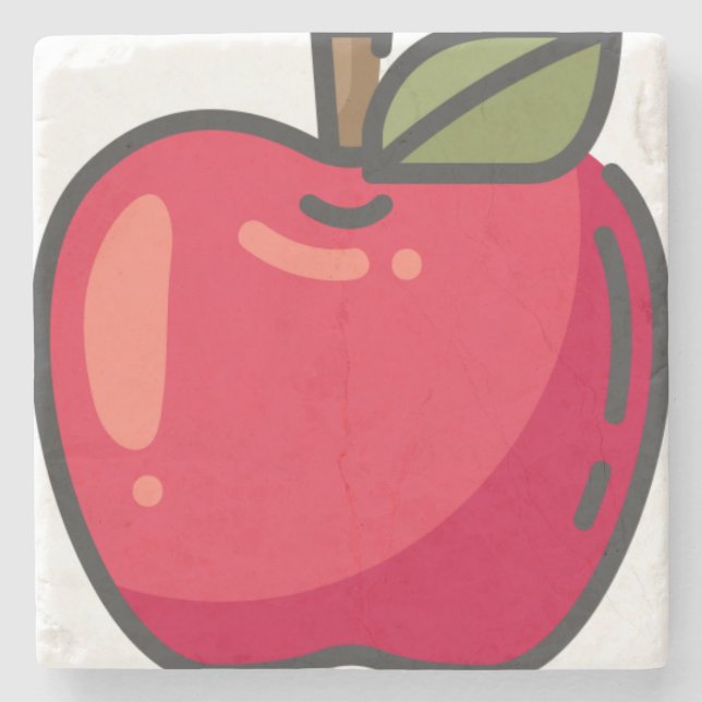 Apfel Steinuntersetzer (Vorderseite)