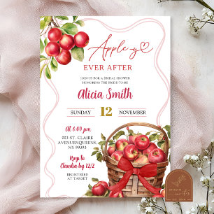 Apfel-Thema Rot Gingham Brautparty Einladung