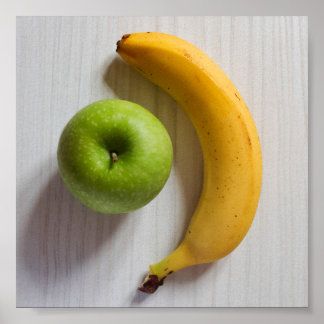 Apfel und Banane Poster
