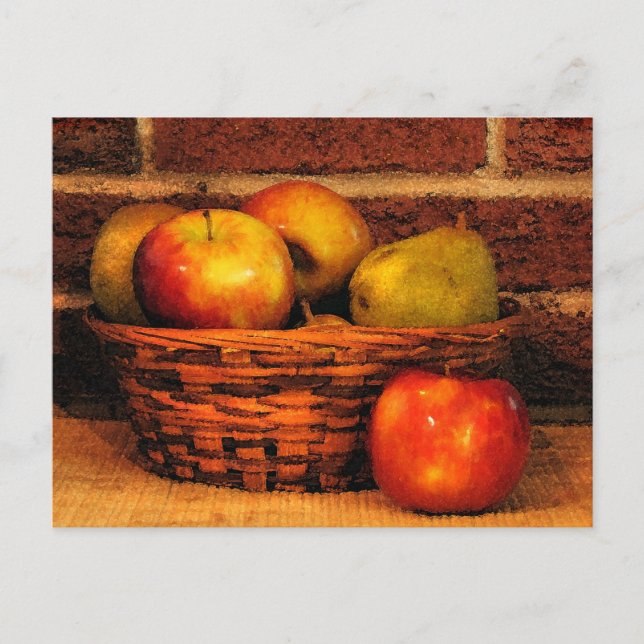 Äpfel und Birnen Postkarte (Vorderseite)