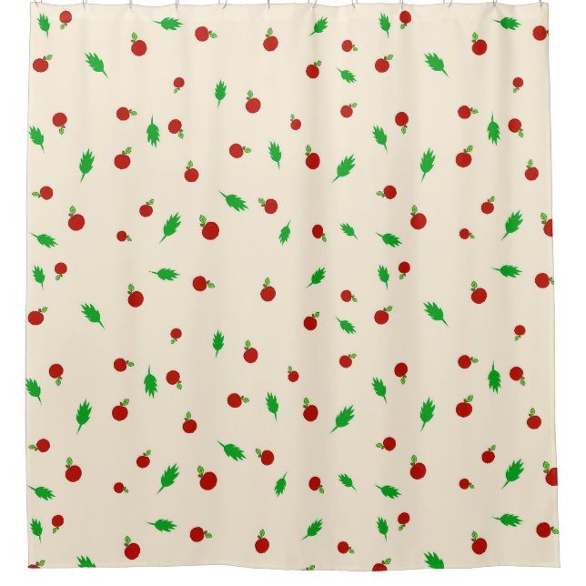 Äpfel und Blätter Duschvorhang (Vorderseite)