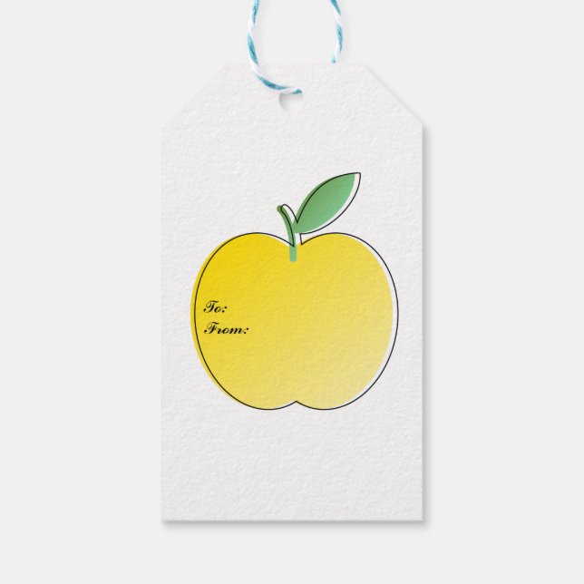 Äpfel und Blätter Geschenkanhänger (Rückseite)