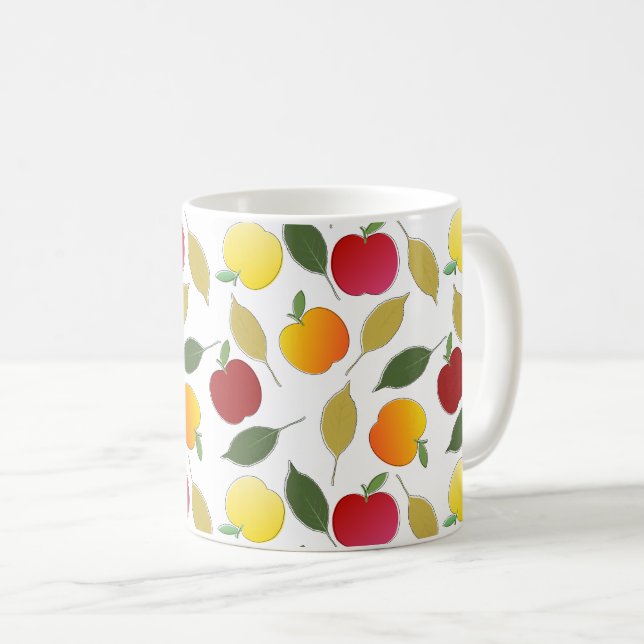 Äpfel und Blätter Kaffeetasse (VorderseiteRechts)