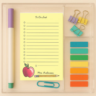 Apfel- und Bleistiftehrer für gelbe 4 x 6 Post-it Klebezettel