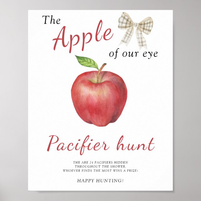 Apfel und Bogen - Schnuller Jagd Kinderduschenspie Poster (Vorne)