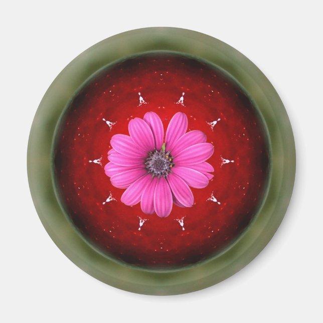 Apfel und Daisy-Collage Magnet (Vorne)