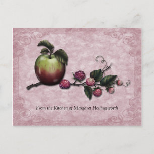 Äpfel und Himbeeren Postkarte