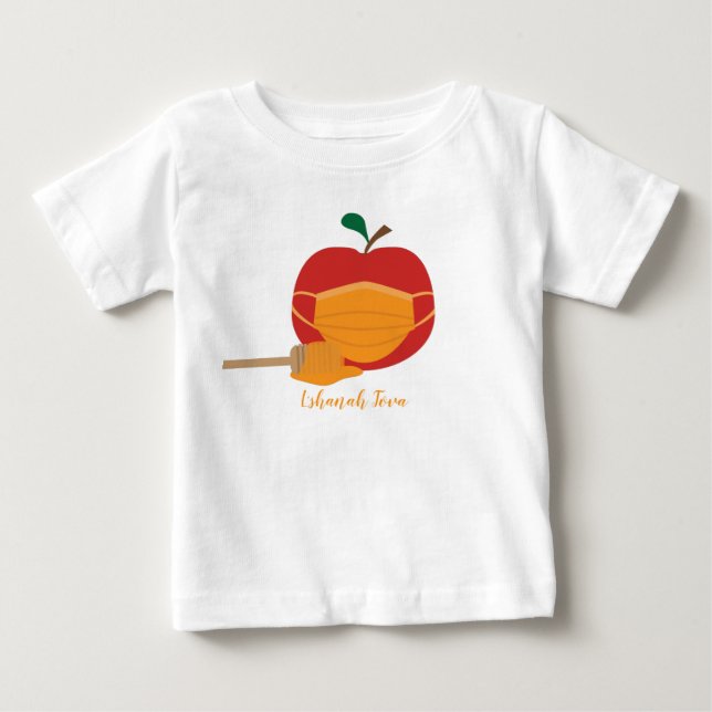 Apfel und Honig mit Orangefarbener Gesichtsmaske Baby T-shirt (Vorderseite)
