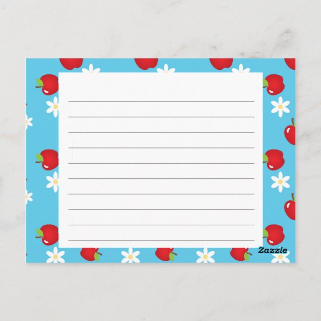 Äpfel und Milchrezeptkarte Postkarte (Rückseite)