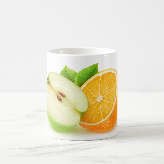 Apfel und Orange Kaffeetasse (Mittel)