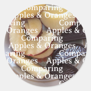 Äpfel und Orangen Aufkleber vergleichen