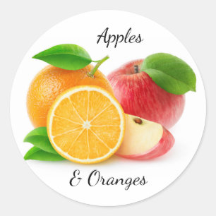 Äpfel und Orangen Runder Aufkleber