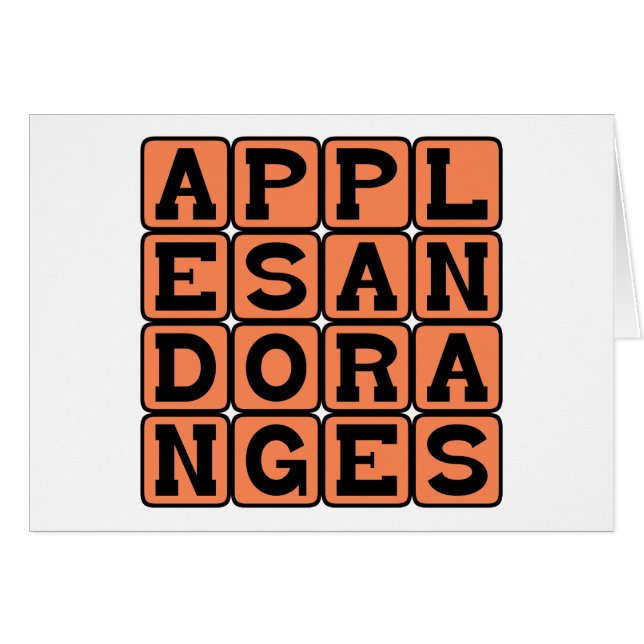 Äpfel und Orangen, Vergleich (Vorderseite (Horizontal))