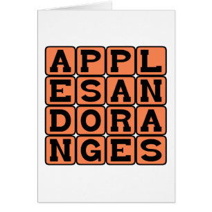 Äpfel und Orangen, Vergleich