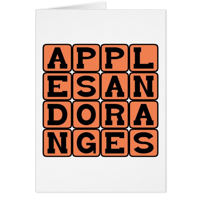 Äpfel und Orangen, Vergleich (Vorne)