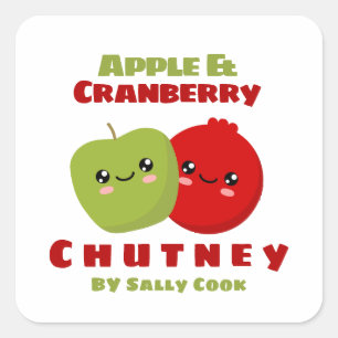 Apfel- und Preiselbeerchutney Quadratischer Aufkleber
