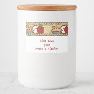 Äpfel und Torte Lebensmitteletikett