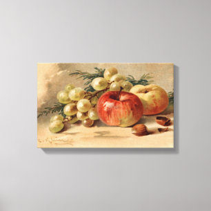 Äpfel und Weintrauben Stretch Canvas Printmedien Leinwanddruck