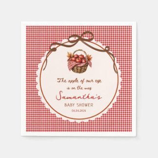 Apfel Unserer Augen Fall Baby Shower rote Gingham Serviette