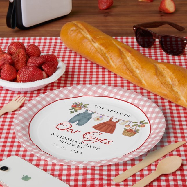 Apfel unserer Augen Fruit Fall Babydusche danke Pappteller (Picknick)