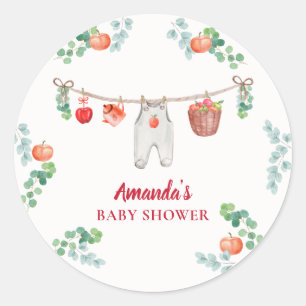 Apfel Unserer Augen Garten-Wäscheleine Baby Shower Runder Aufkleber