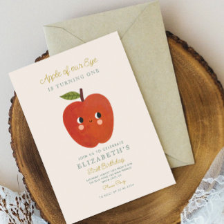 Apfel unserer Augen niedlich Apple 1. Geburtstag Einladung