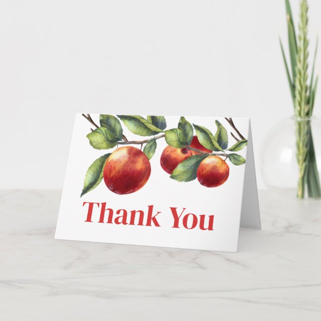 Apfel unserer Augenbabydusche Dankeskarte (Vorderseite)